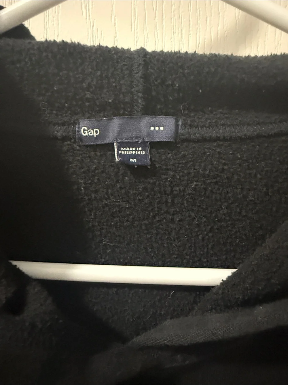 GAP Black Hoodie with White Appliqué Logo